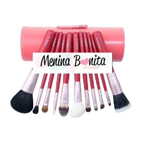 Kit de 12 pinceis Z'oréya (cor rosa)